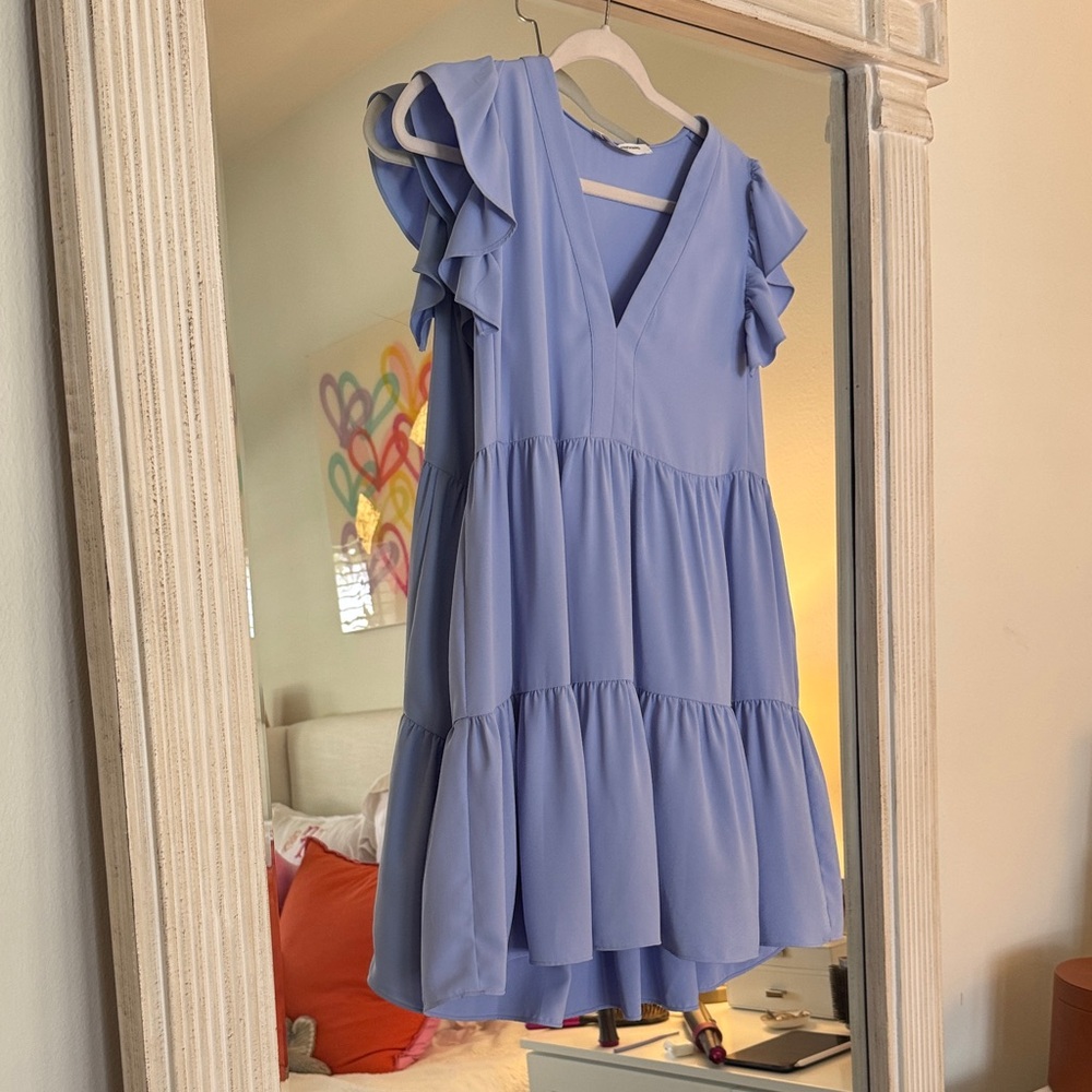 Amanda Uprichard Lilac Ruffle Mini Dress